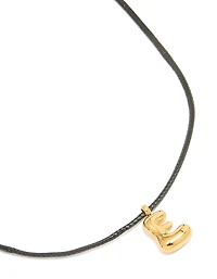 Waterproof Gold Plated Stainless Large Bubble Letter E Cord Necklace