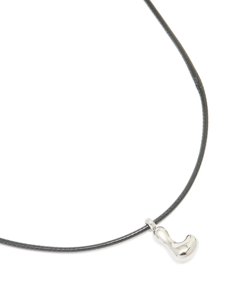 Collier à bulles imperméables en acier inoxydable avec une grande lettre en L