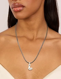 Collier à bulles imperméables en acier inoxydable avec une grande lettre en L