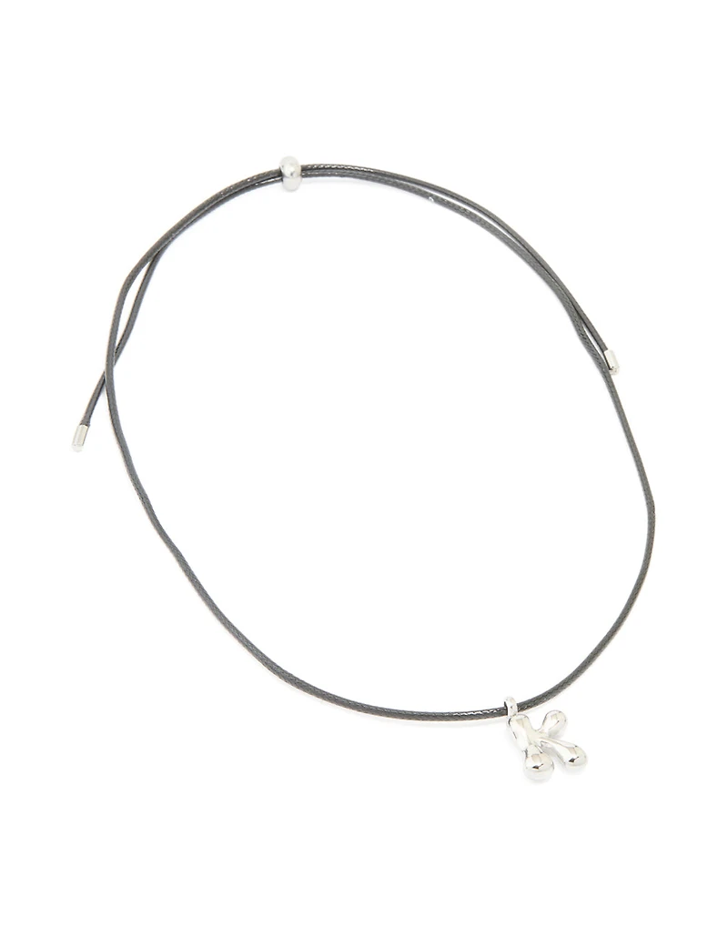 Collier imperméable en acier inoxydable, grand cordon à bulles avec la lettre K