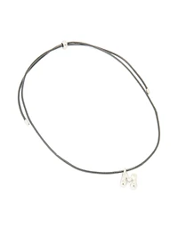 Collier de cordon en acier inoxydable imperméable avec une grande bulle lettre M