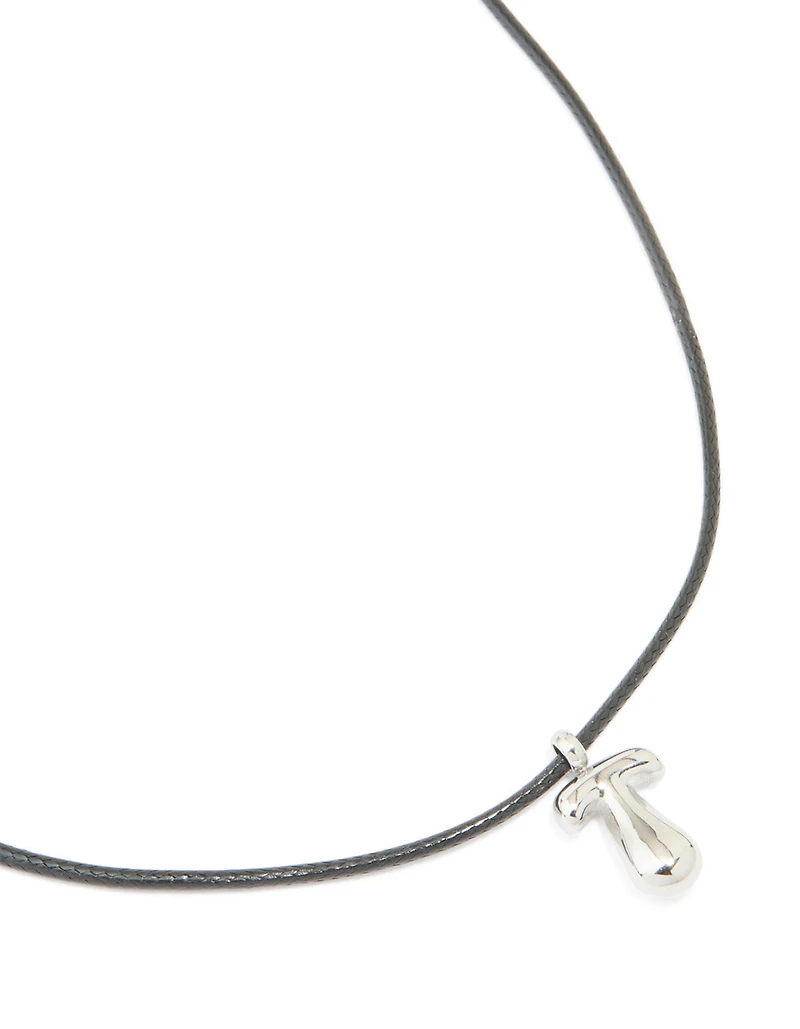 Collier imperméable en acier inoxydable avec un grand cordon à bulles lettre T