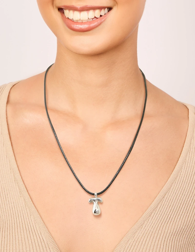 Waterproof Stainless Steel Large Bubble Letter T Cord Necklace