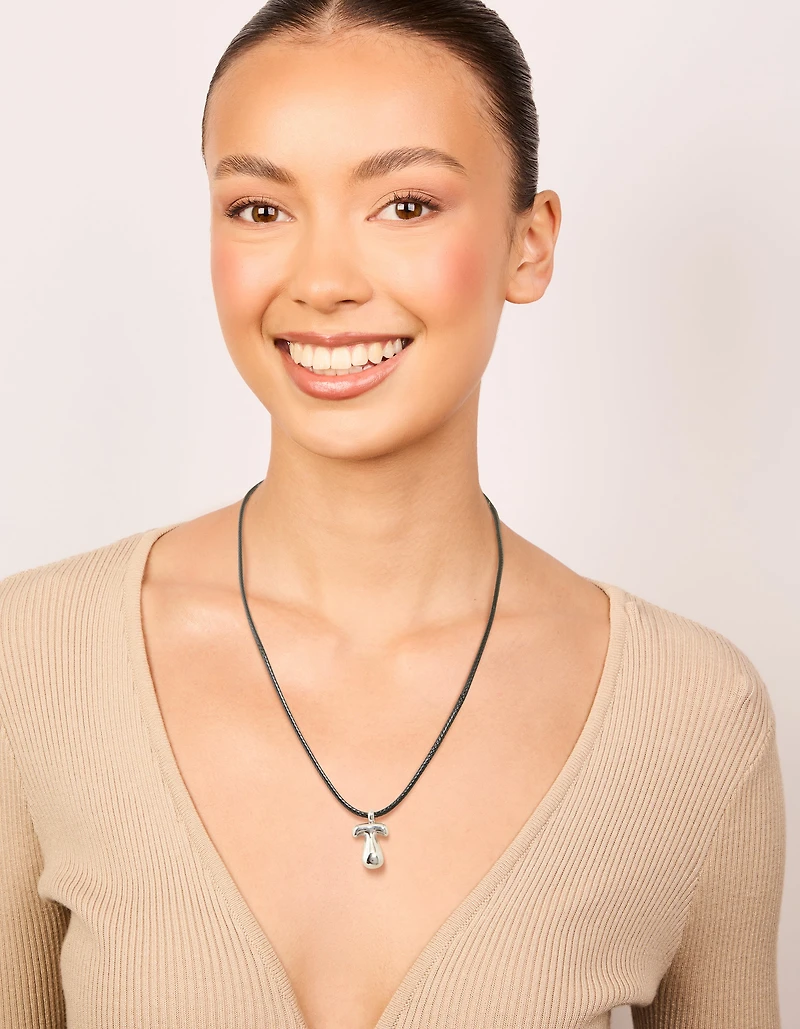 Collier imperméable en acier inoxydable avec un grand cordon à bulles lettre T