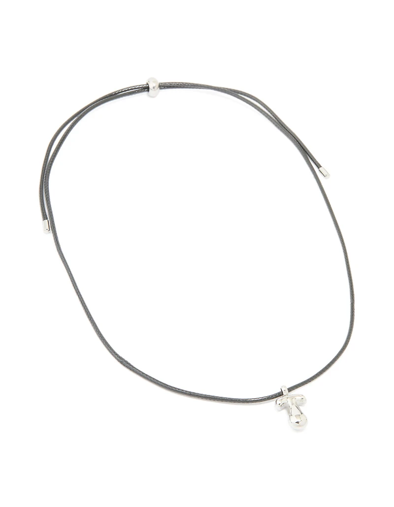 Collier imperméable en acier inoxydable avec un grand cordon à bulles lettre T