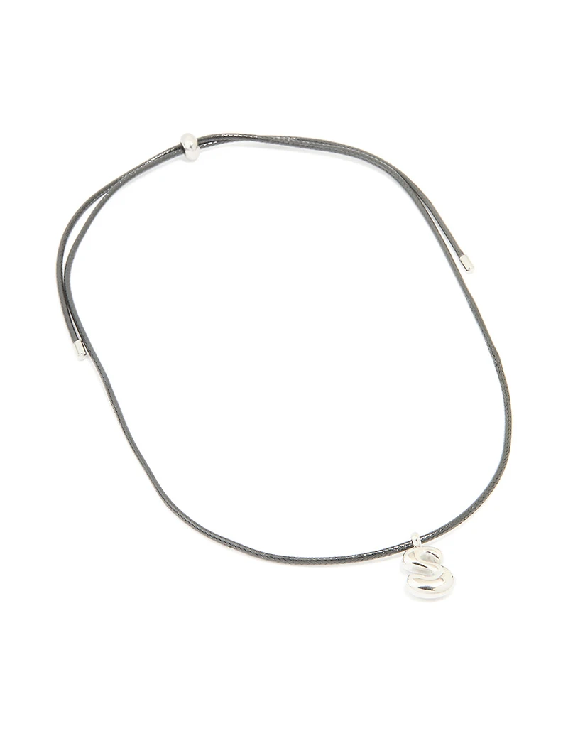 Collier imperméable en acier inoxydable avec un grand cordon à bulles lettre S