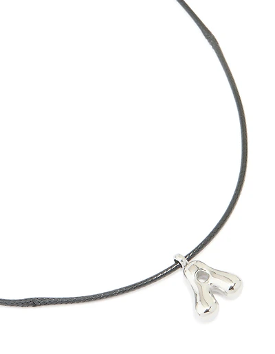 Collier imperméable en acier inoxydable, grande lettre à bulles A