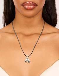 Collier imperméable en acier inoxydable, grande lettre à bulles A