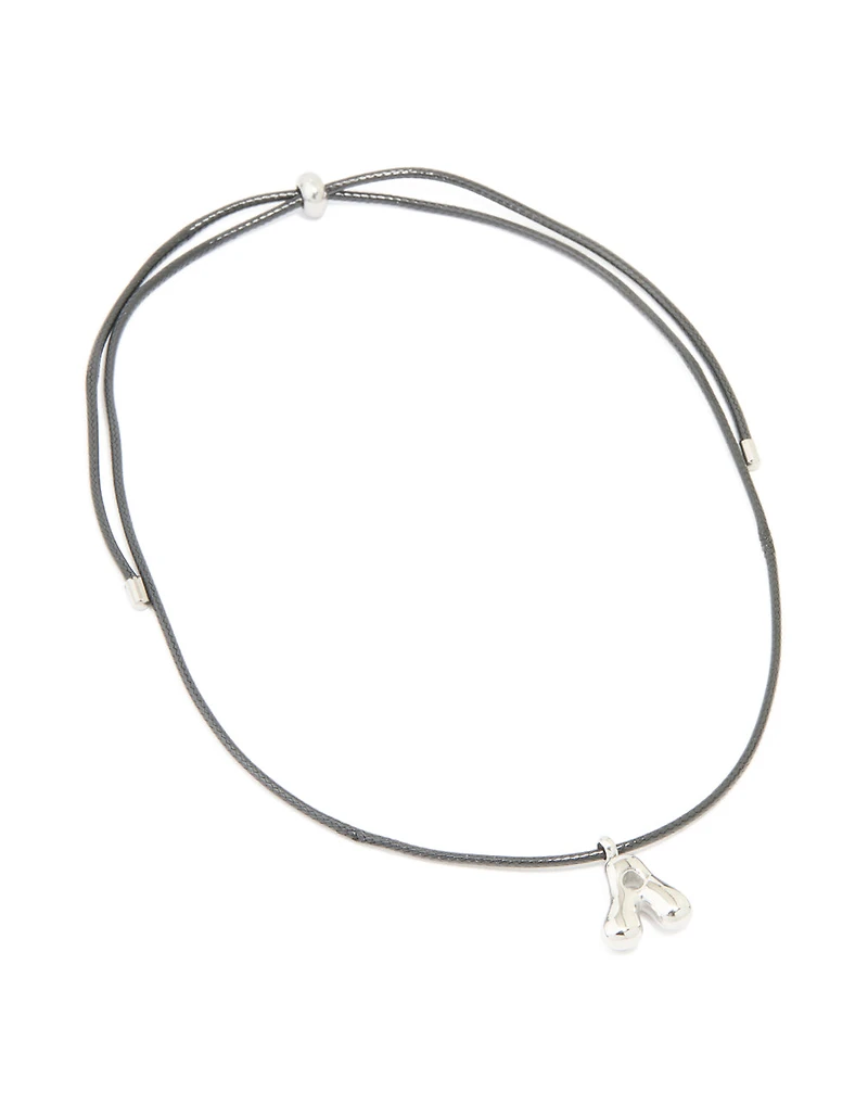 Collier imperméable en acier inoxydable, grande lettre à bulles A