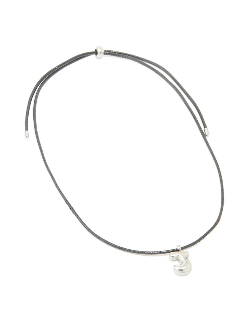 Collier imperméable en acier inoxydable avec une grande lettre J à bulles