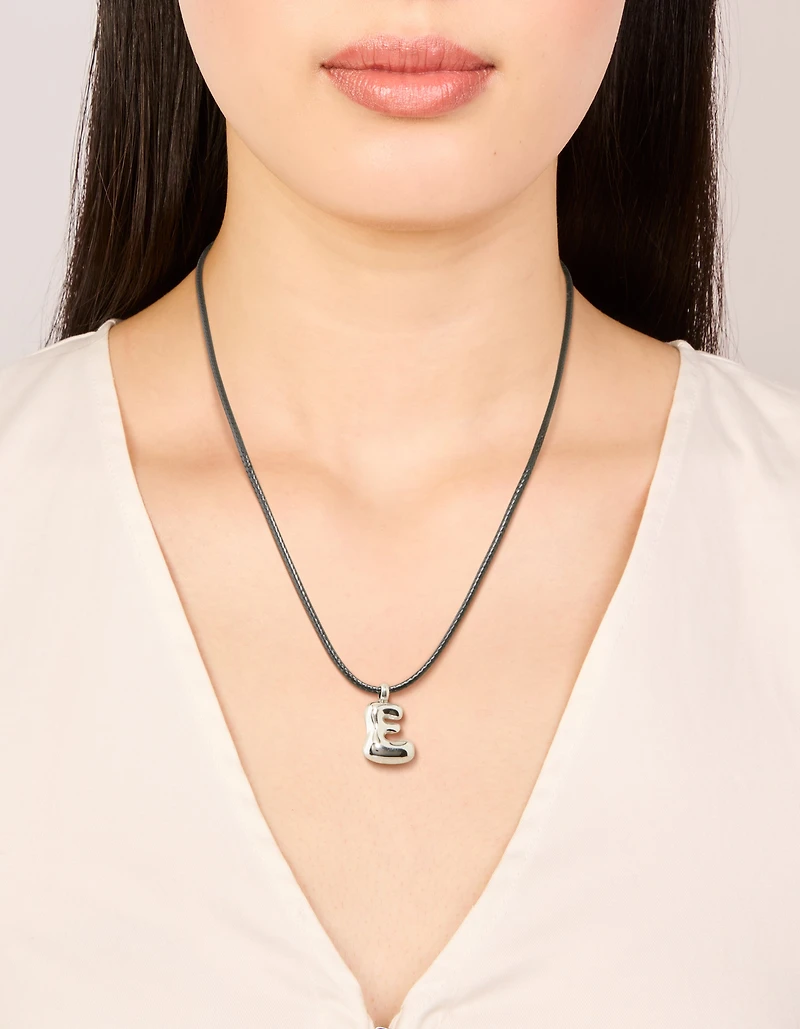 Collier imperméable en acier inoxydable, grand cordon E en forme de bulle