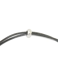 Waterproof Stainless Steel Large Bubble Letter E Cord Necklace