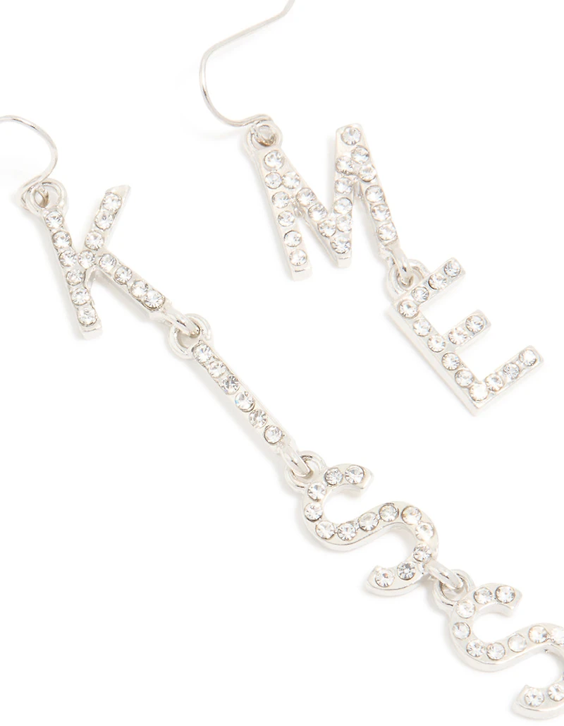 Boucles d’oreilles argentées Diamond Kiss Me Drop