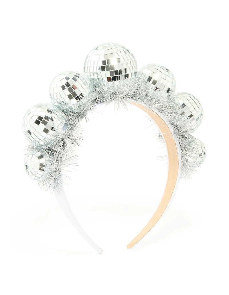 Silver Disco Ball Tinsel Headband