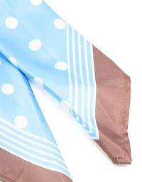 Blue & White Polka Dot Print Fabric Scarf