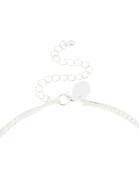Chaîne en tasse cubique en zircone plaquée argent et collier en forme de serpent