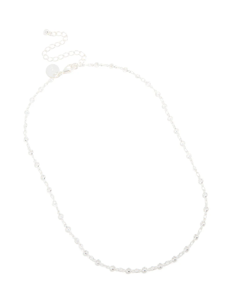 Collier de chaîne ronde en zircone cubique plaqué argent