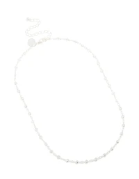 Collier de chaîne ronde en zircone cubique plaqué argent