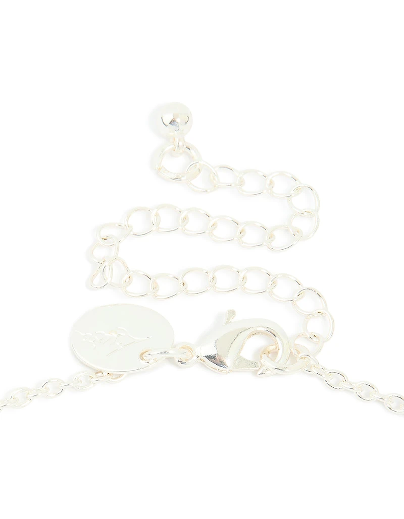 Silver Plated Cubic Zirconia Twisted Pearl Pendant Necklace