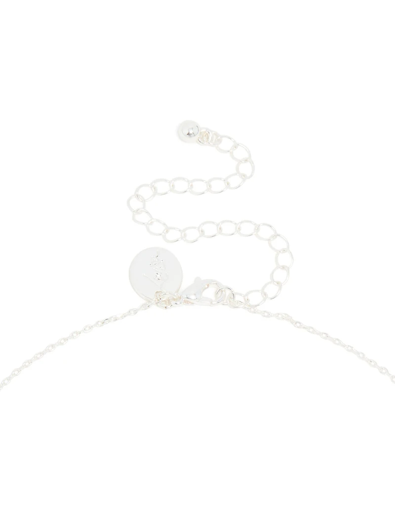 Collier en Y délicat en zircone cubique plaqué argent et perles d’eau douce