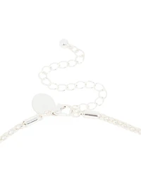 Silver Plated Pearl Twisted Chain Adjustable Toggle Necklace