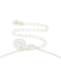 Silver Plated Cubic Zirconia Halo Round Trio Drop Necklace
