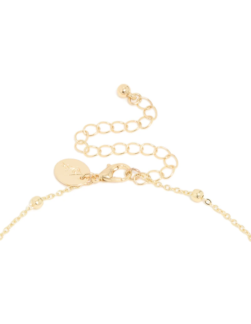 Gold Plated Freshwater Pearl & Pink Rose Quartz Semi Precious Stone Chip Necklace