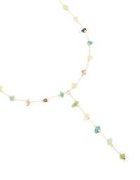Gold Plated Green Blue Black Semi Precious Stone Y-Necklace