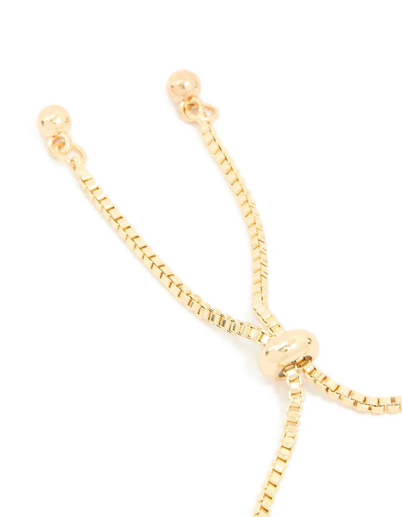 Gold Plated Cubic Zirconia Celestial Charms Toggle Bracelet
