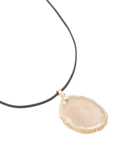 Stone Large Pendant Cord Necklace