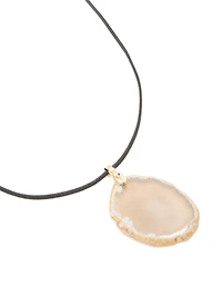 Stone Large Pendant Cord Necklace