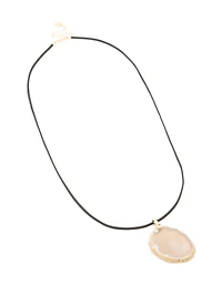 Stone Large Pendant Cord Necklace