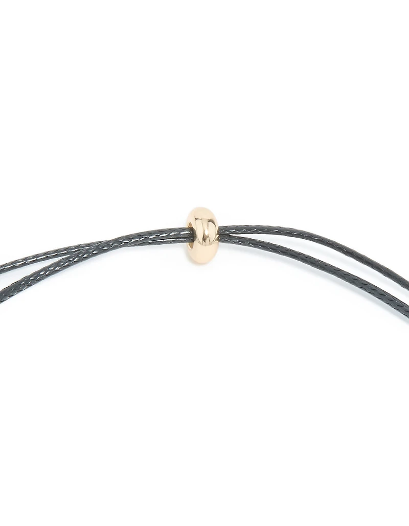 Gold Beaded & Black Tassel Long Necklace