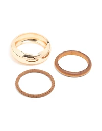 Gold & Brown Bangles 3-Pack