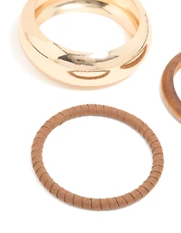 Pack de 3 bracelets dorés et bruns