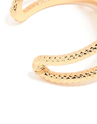 Gold Black Stone Textured Wrist Cuff