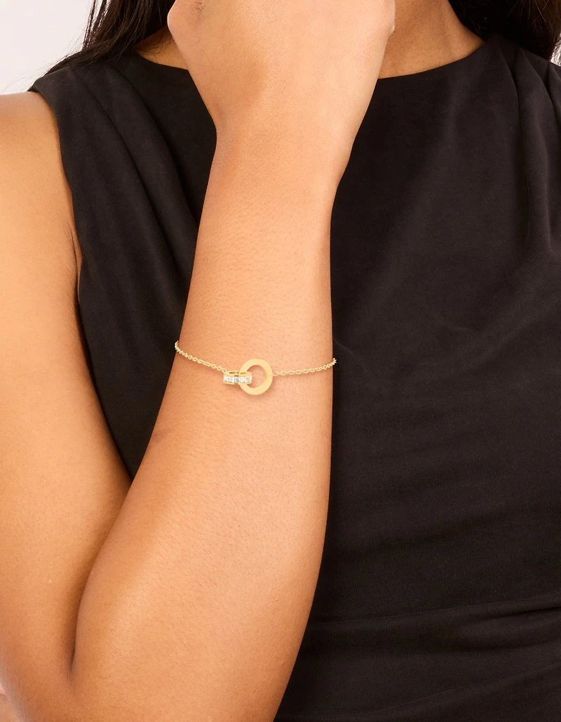 Bracelet en chaîne à maillons en acier inoxydable étanche plaqué or