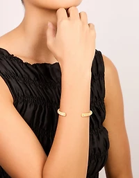 Waterproof Gold Plated Stainless Steel Diamante Celestial End Wrist Cuff