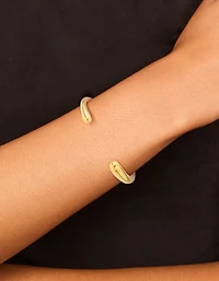 Waterproof Gold Plated Stainless Steel Irregular Ends Bangle
