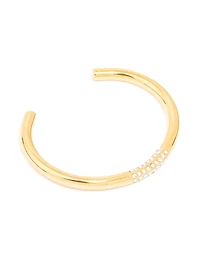Waterproof Gold Plated Stainless Steel Diamante Wrist Cuff