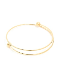 Waterproof Gold Plated Stainless Steel Ball End Bangle