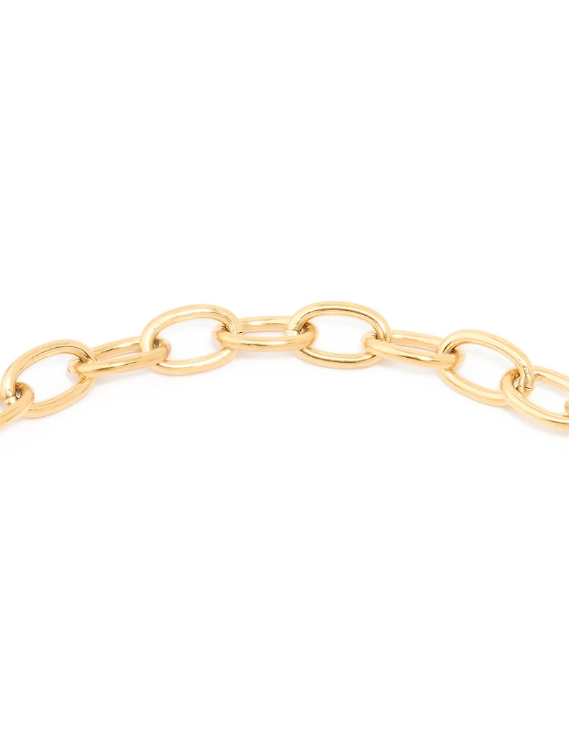 Waterproof Gold Plated Stainless Steel Heart Clasp Chain Necklace