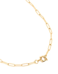 Waterproof Gold Plated Stainless Steel Fine Link Dainty Clasp Necklace