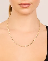 Collier imperméable en acier inoxydable plaqué or, maillon fin et fermoir délicat