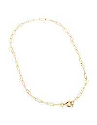 Waterproof Gold Plated Stainless Steel Fine Link Dainty Clasp Necklace