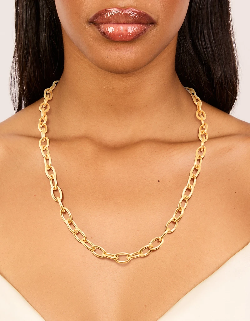 Collier à fermeture délicate en acier inoxydable imperméable plaqué or