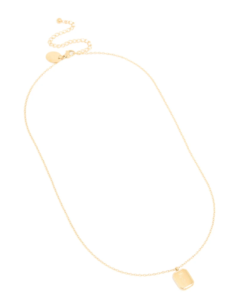 Collier imperméable en acier inoxydable plaqué or en fleur de naissance d’octobre