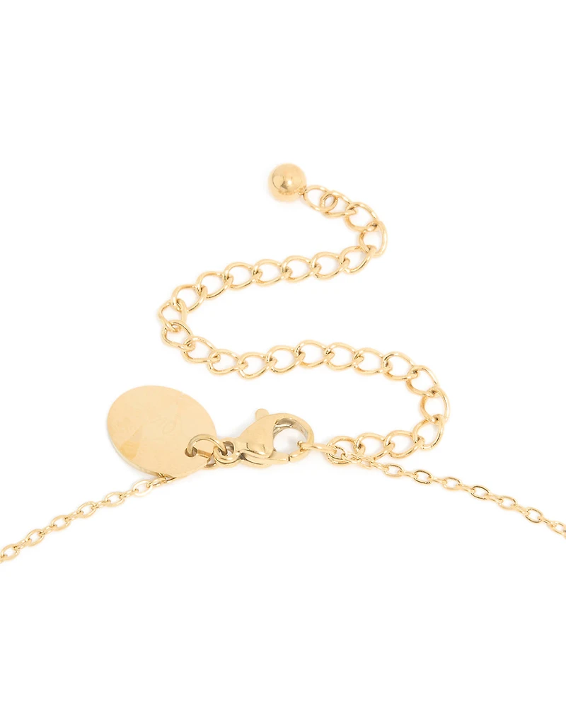 Collier imperméable en acier inoxydable plaqué or en fleur de naissance d’octobre