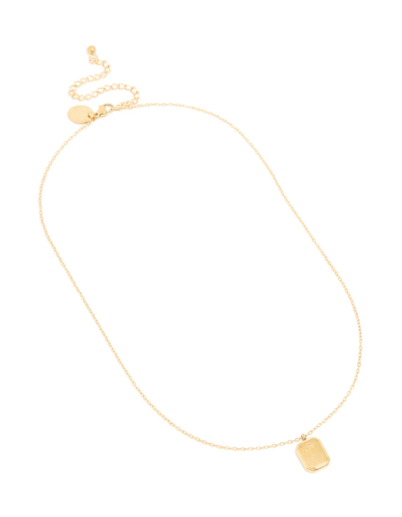 Collier étanche en acier inoxydable plaqué or en aster de naissance en septembre