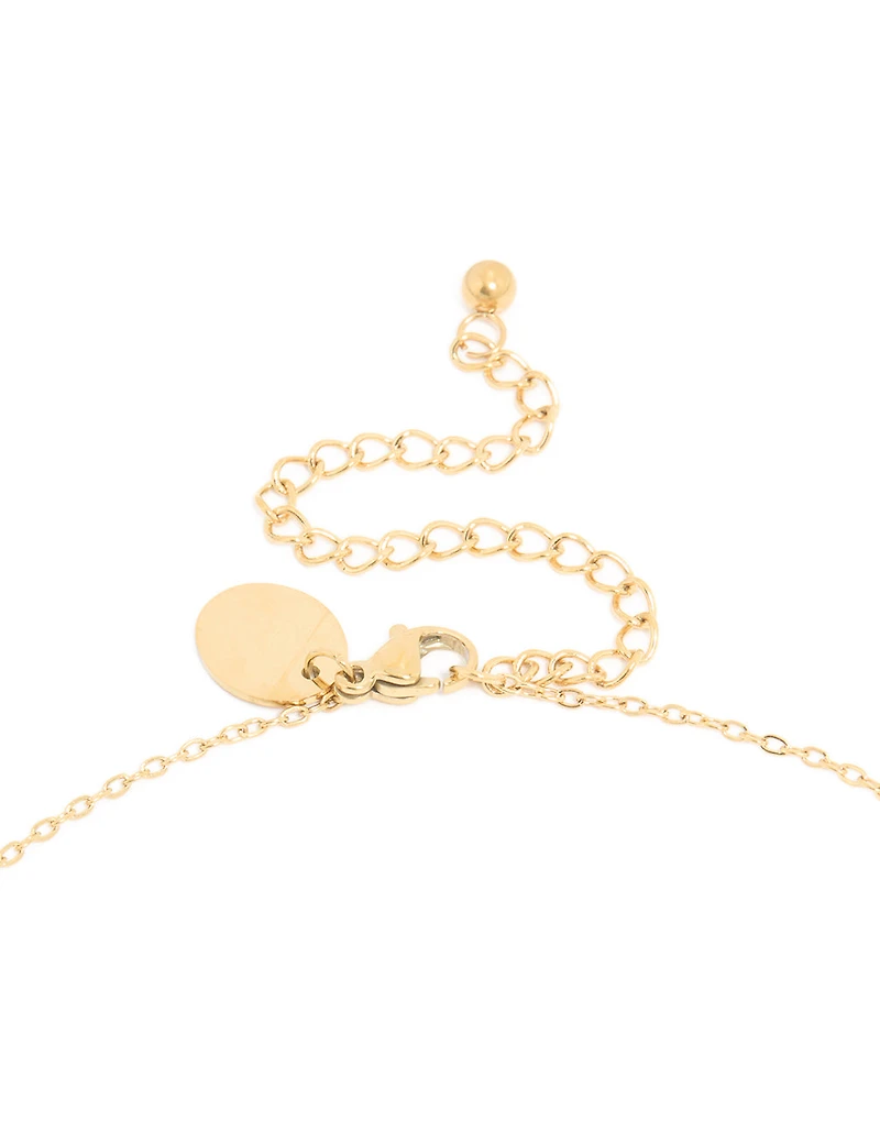 Collier étanche en acier inoxydable plaqué or en aster de naissance en septembre